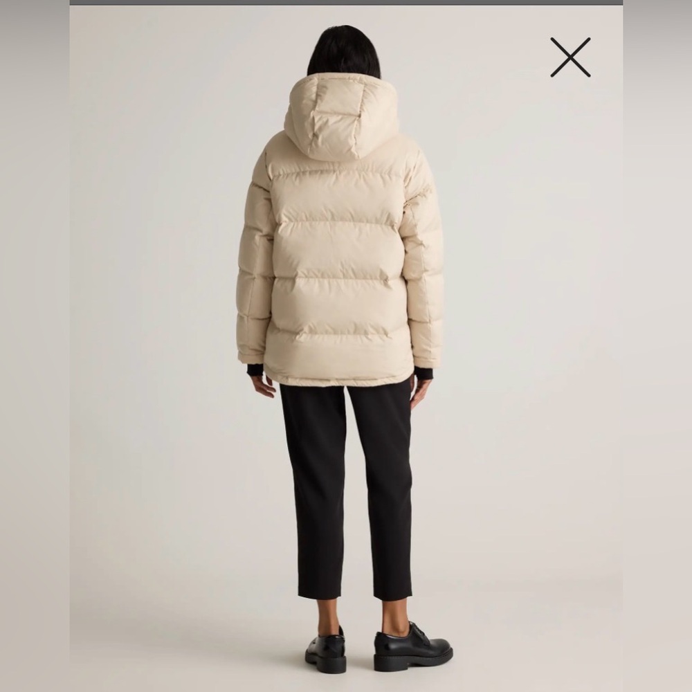 QUINCE Responsible Down Puffer Jacket Oatmilk Women’s Small New NWOT - Picture 2 of 11